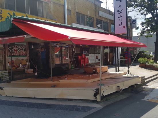 쌍둥이 과일백화점 접이식어닝 