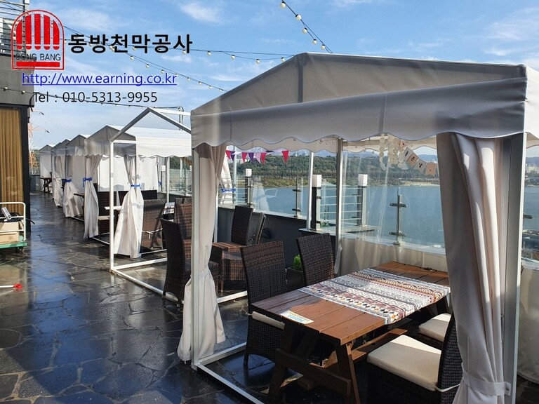 호텔 차양막 및 커텐천막