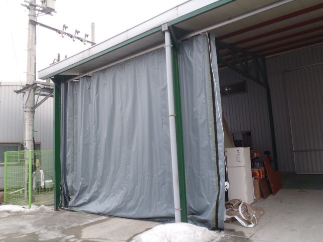 (주)세진산업 간이창고형 전면커텐식 천막